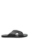 Tom Ford Mens Preston Crossover-strap Leather Sandals Blac In Black