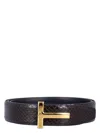 Tom Ford Men's Printed Python Belt In Ebony