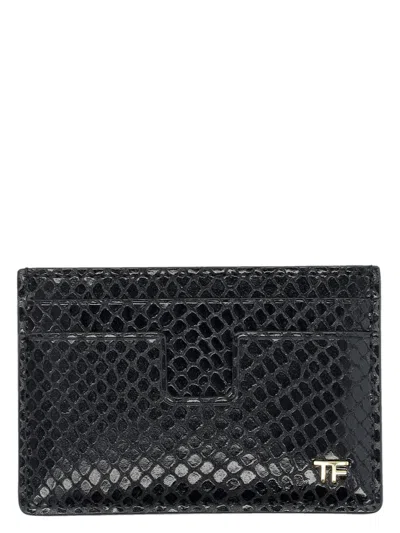 TOM FORD MEN'S PRINTED PYTHON CARDHOLDER