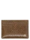 Tom Ford Phyton-print Leather Card Holder In Oak Beige
