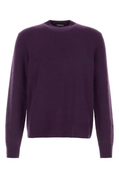 TOM FORD TOM FORD MEN PURPLE CASHMERE SWEATER