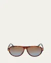 Tom Ford Men's Quincy Photochromic Aviator Sunglasses In Shiny Black, Transp Grey/ Polarized Smoke