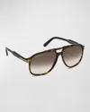 TOM FORD MEN'S RAOUL GRADIENT TORTOISESHELL AVIATOR SUNGLASSES