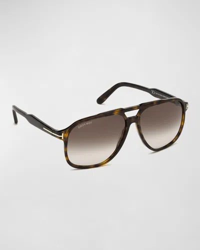 Tom Ford Raoul M Ft0753 52k Navigator Sunglasses In Dark Havana