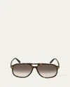 Tom Ford Men's Raoul Gradient Tortoiseshell Aviator Sunglasses In Dark Havana