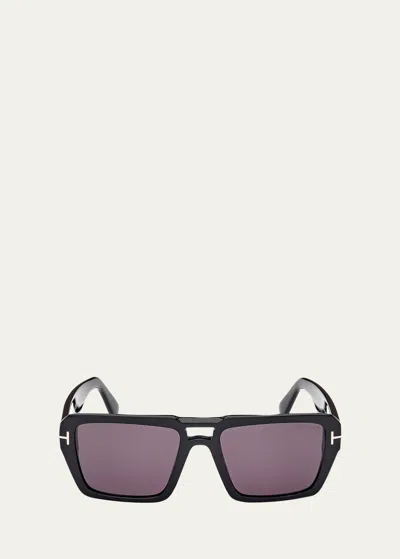 TOM FORD MEN'S REDFORD ACETATE RECTANGLE SUNGLASSES