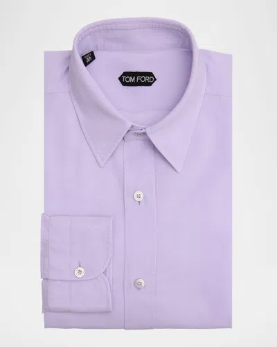 Tom Ford Men's Refined Cotton Voile Fluid-fit Shirt In Purple