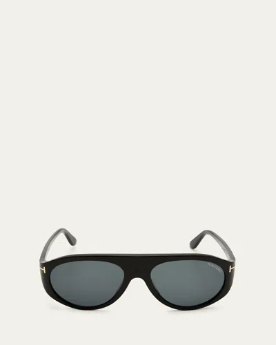 Tom Ford Men's 59mm Round Plastic Sunglasses In Black