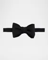 Tom Ford Adjustable Silk Bow Tie With Textured Fabric In Black