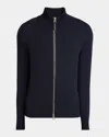 Tom Ford Men's Ribbed Full-zip Sweater In Marine Blue