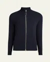 Tom Ford Men's Ribbed Full-zip Sweater In Marine Blue