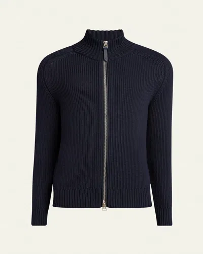 TOM FORD MEN'S RIBBED FULL-ZIP SWEATER