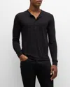 Tom Ford Mens Black Henley Ribbed Relaxed-fit Cotton-blend T-shirt In Fern Green