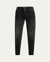 Tom Ford Men's Rip And Repair Straight-fit Jeans In Washed Bla