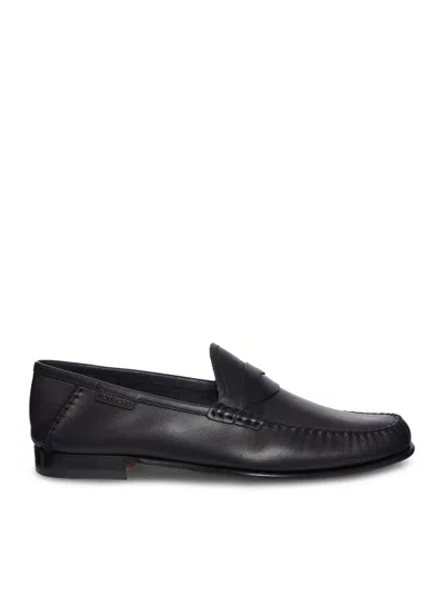 Tom Ford Men Ripley Smooth Leather Moccasin With Braided Band In Black