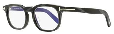 Tom Ford Men's Rounded Blue Block Eyeglasses Tf5930-d-b 063 Black Horn 52mm