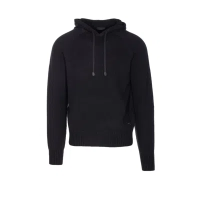 Tom Ford Men Seamless Cashmere Hoodie In Black