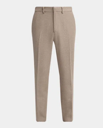 Tom Ford Men's Sequin Boucle Flat-front Pants In Brown