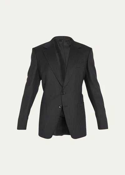 TOM FORD MEN'S SHELTON HERRINGBONE DINNER JACKET