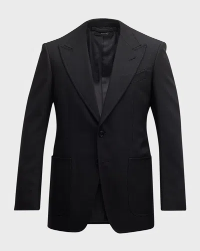 Tom Ford Men's Shelton Hopsack Sport Coat In Black