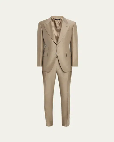Tom Ford Men's Shelton Mohair-silk Twill Suit In Soft Milit