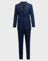 Tom Ford Men's Shelton Mouline Check Suit In Ink Blue
