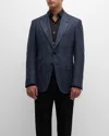 Tom Ford Men's O'connor Prince Of Wales Sport Coat In Navy Multi