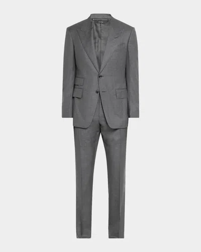 Tom Ford Men's Shelton Prince Of Wales Suit In Gray