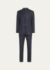 Tom Ford Mens Shelton Prince Of Wales Suit In Navy In Navy Multi
