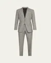 Tom Ford Check-pattern Single-breasted Suit In Dark Grey
