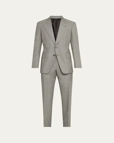 Tom Ford Men's Shelton Sharkskin Slim-fit Suit In Dark Grey