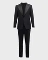 Tom Ford Black Tuxedo Suit With Satin Lapels In Black