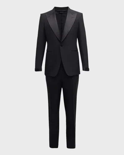 Tom Ford Black Tuxedo Suit With Satin Lapels