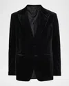 Tom Ford Men's Shelton Velvet Peak Lapel Dinner Jacket In Black