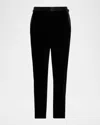 Tom Ford Men's Shelton Velvet Tuxedo Stripe Formal Pants In Black