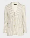 Tom Ford Men's Shelton Wool Pinstripe Suit In Black And White