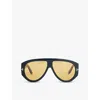 Tom Ford Icon Aviator Sunglasses In Shiny Black
