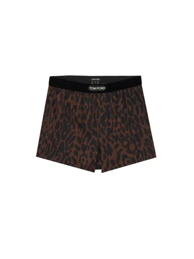 Tom Ford Cheetah-print Stretch-silk Boxer Shorts In Multicolor