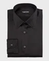 Tom Ford Men's Silk Charmeuse Slim-fit Dress Shirt In Black