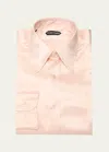 Tom Ford Men's Silk Charmeuse Slim Fit Dress Shirt In Pale Pink