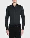 Tom Ford Men's Silk-cotton Casual Button-down Shirt In Black