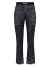 Tom Ford Silk Pants With Logoed Name Elastic Waistband In Dark Brown