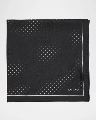 Tom Ford Men's Silk Pocket Square In Black