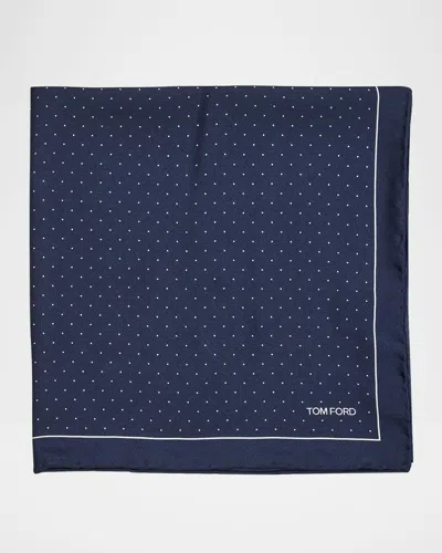 Tom Ford Men's Silk Pocket Square In Blue
