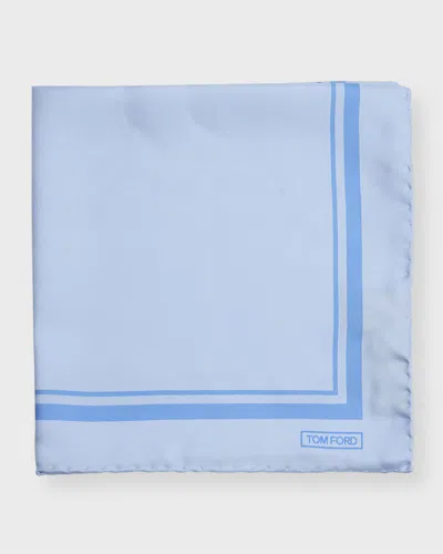 Tom Ford Men's Silk Pocket Square In Azure Blue