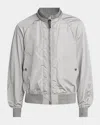 Tom Ford Men's Silk Taffeta Knit Bomber Jacket In Gray