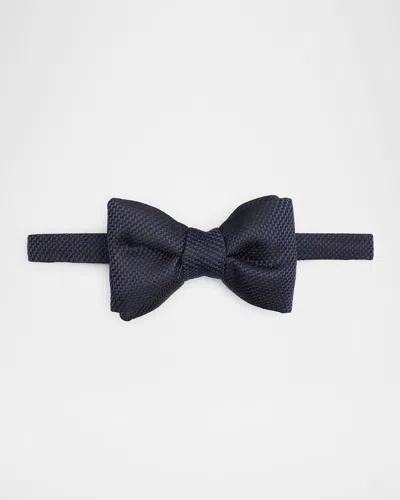 Tom Ford Men's Silk Zig-zag Bow Tie In Blue