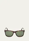 Tom Ford Men's Sinatra Acetate Square Sunglasses In Shiny Dark Havana
