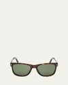 Tom Ford Men's Sinatra Acetate Square Sunglasses In Shiny Dark Havana Green Lenses