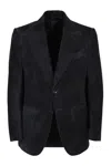 Tom Ford Navy Single-breasted Two-button Jacket For Men In Blue
